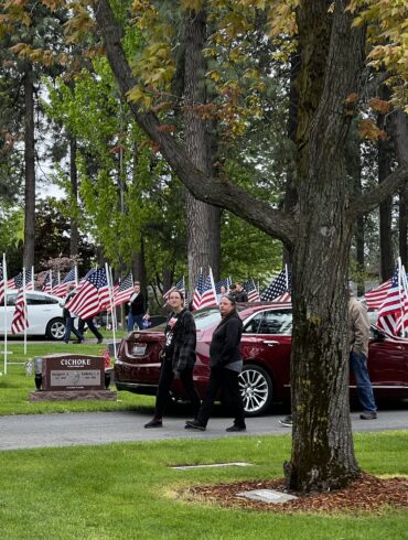 American Flags at American Legion Event