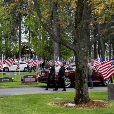 American Flags at American Legion Event